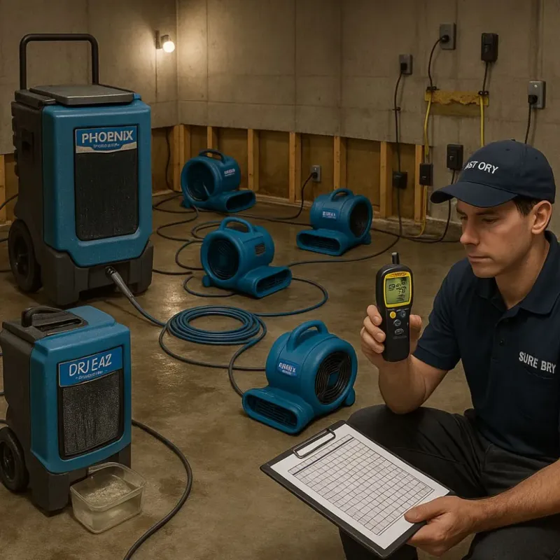 Structural Drying and Dehumidification process in Woodhaven, NY